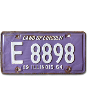 Tablica rejestracyjna USA Illinois 1964 Purple E 8898