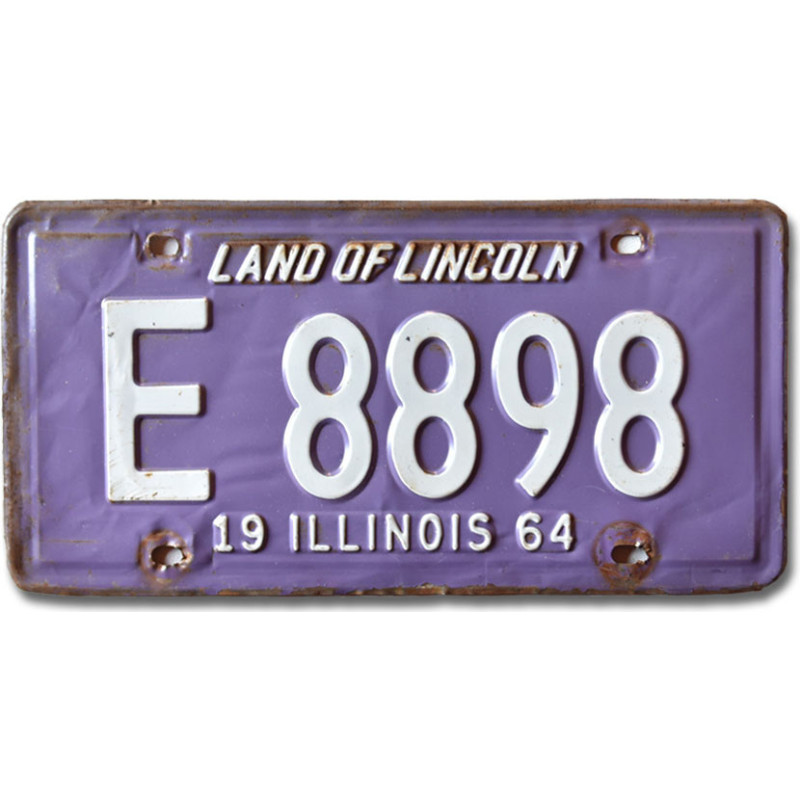 Tablica rejestracyjna USA Illinois 1964 Purple E 8898