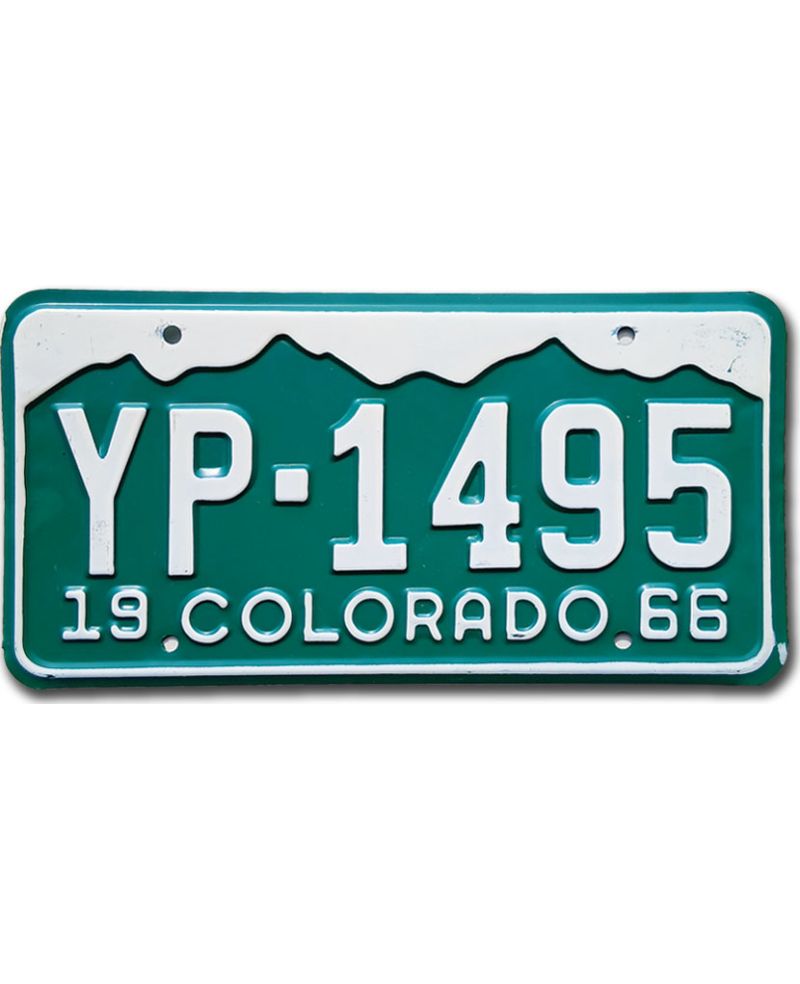 Tablica rejestracyjna USA Colorado 1966 Mountains YP-1495