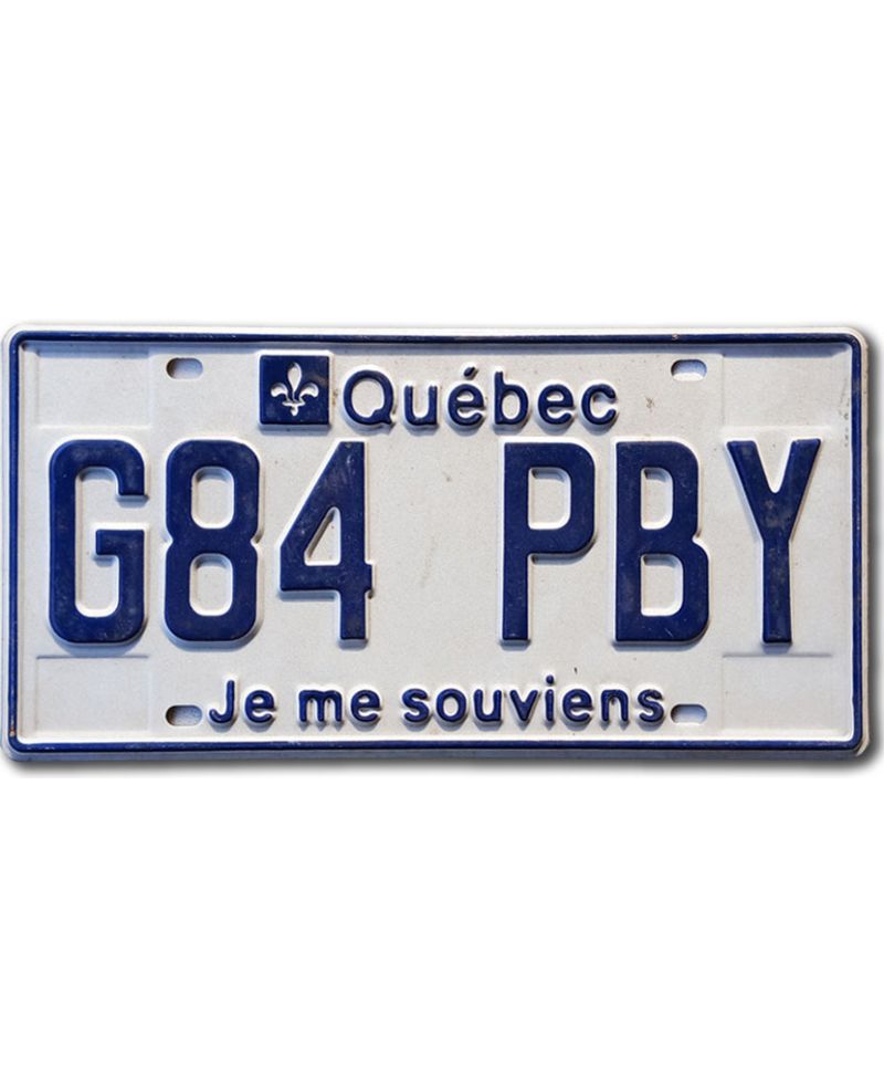 Kanadyjska tablica rejestracyjna Quebec Je Me Souviens G84 PBY