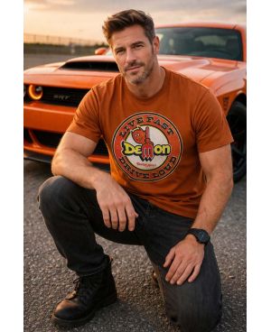 Pánské tričko Dodge Demon Live Fast Orange