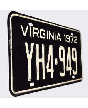 Tablica rejestracyjna USA Virginia 1972 Black YH4-949