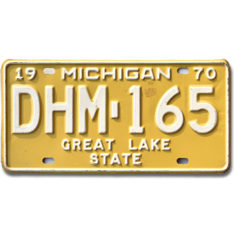 Tablica rejestracyjna USA Michigan 1970 Great Lake State DHM-165