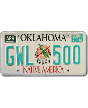 Tablica rejestracyjna USA Oklahoma Native America
