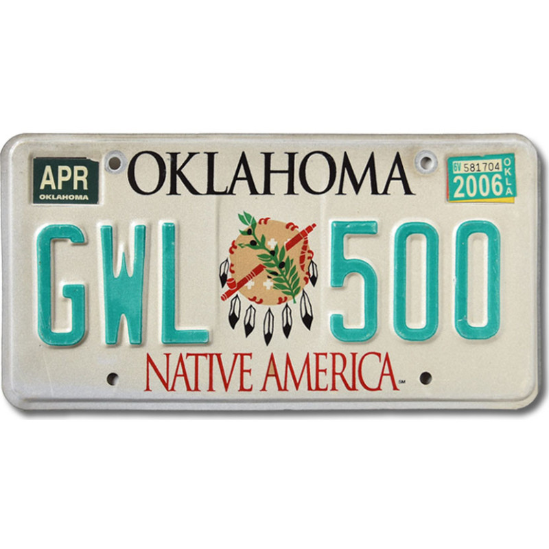 Tablica rejestracyjna USA Oklahoma Native America