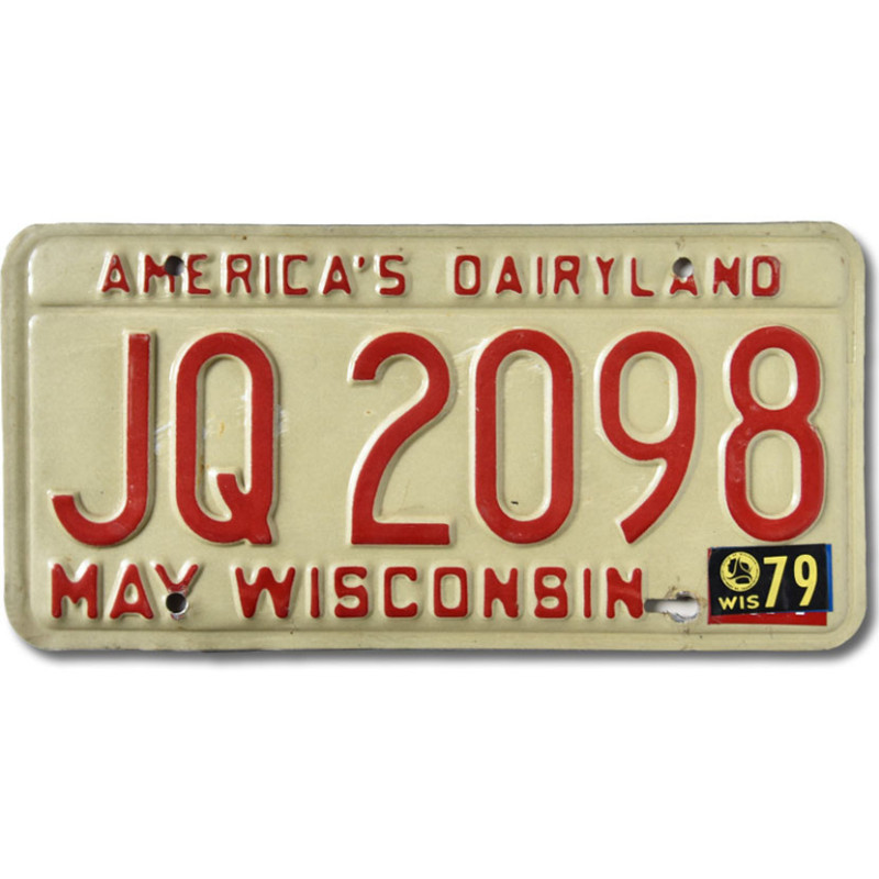 Tablica rejestracyjna USA Wisconsin 1979 Dairyland JQ 2098