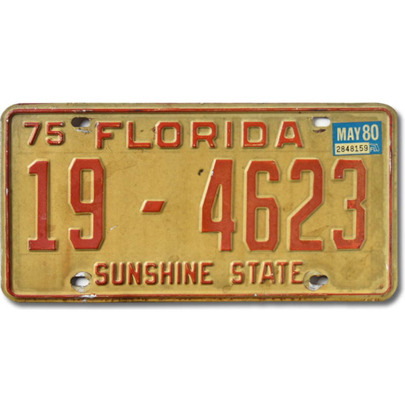 Tablica rejestracyjna USA Florida 1975 Sunshine State 19-4623