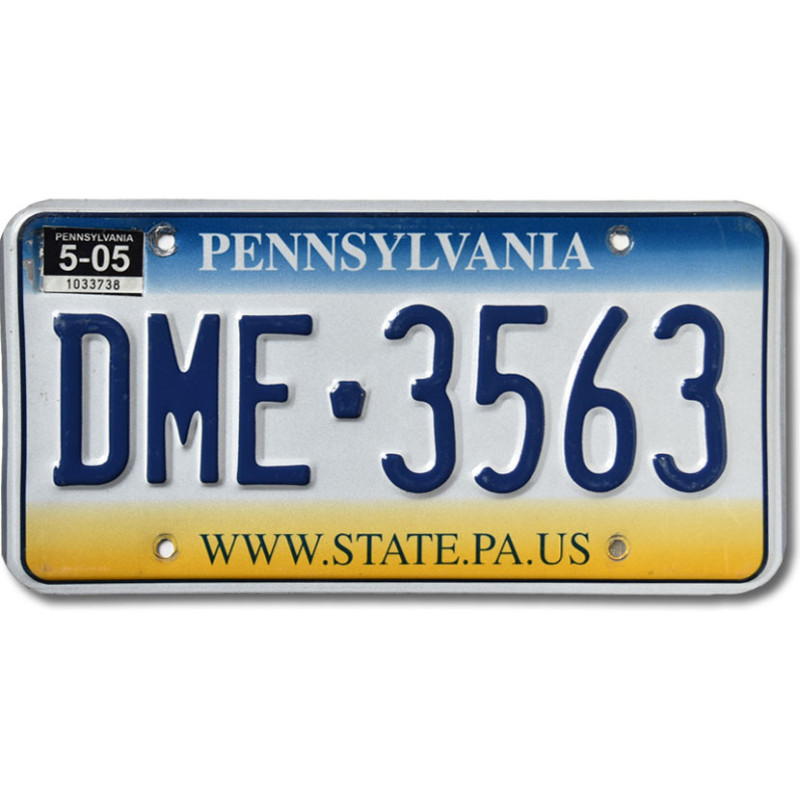 Tablica rejestracyjna USA Pennsylvania State DME-3563