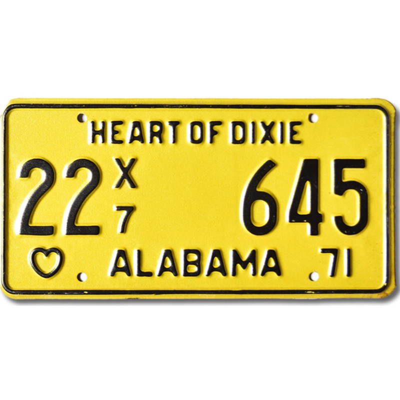 Tablica rejestracyjna USA Alabama 1971 Truck Heart of Dixie 22X7 645