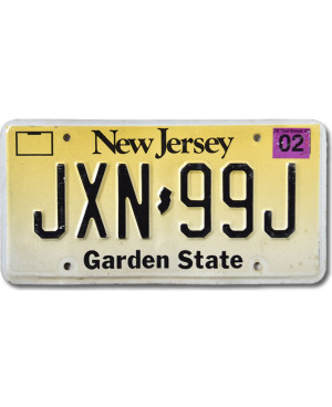 Tablica rejestracyjna USA New Jersey Garden State JNX-99J