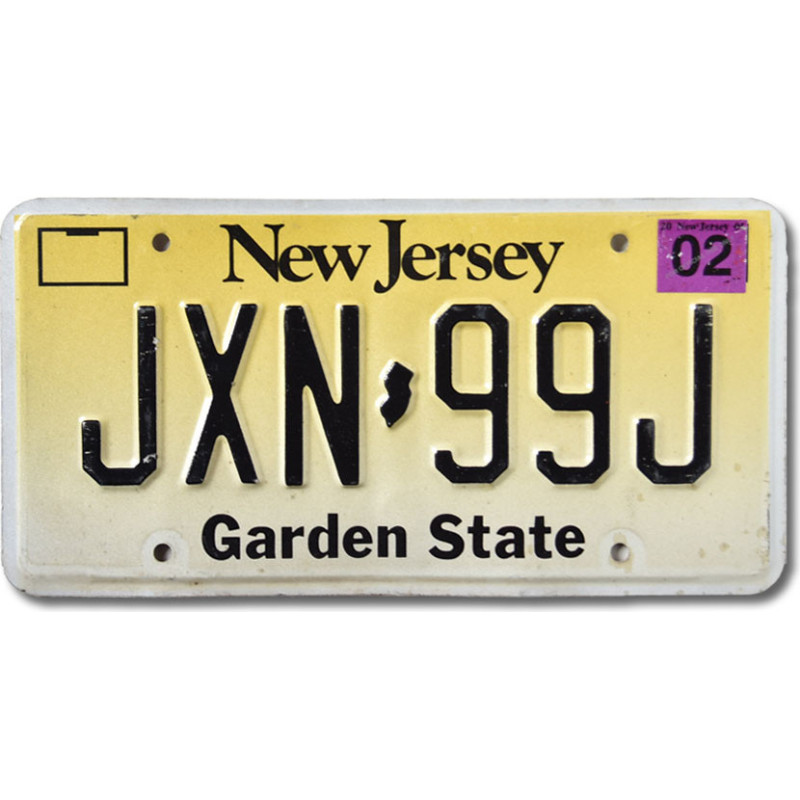 Tablica rejestracyjna USA New Jersey Garden State JNX-99J