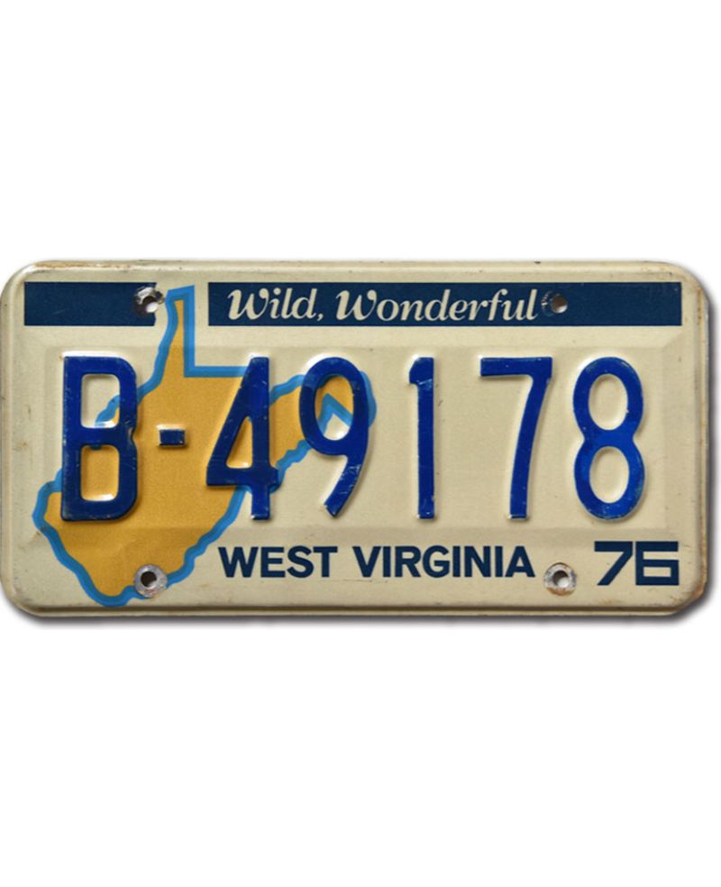 Americká SPZ West Virginia 1976 Wild Wonderful B-49178