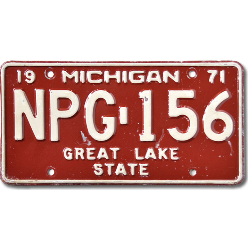 Tablica rejestracyjna USA Michigan 1971 Great Lake NPG-156