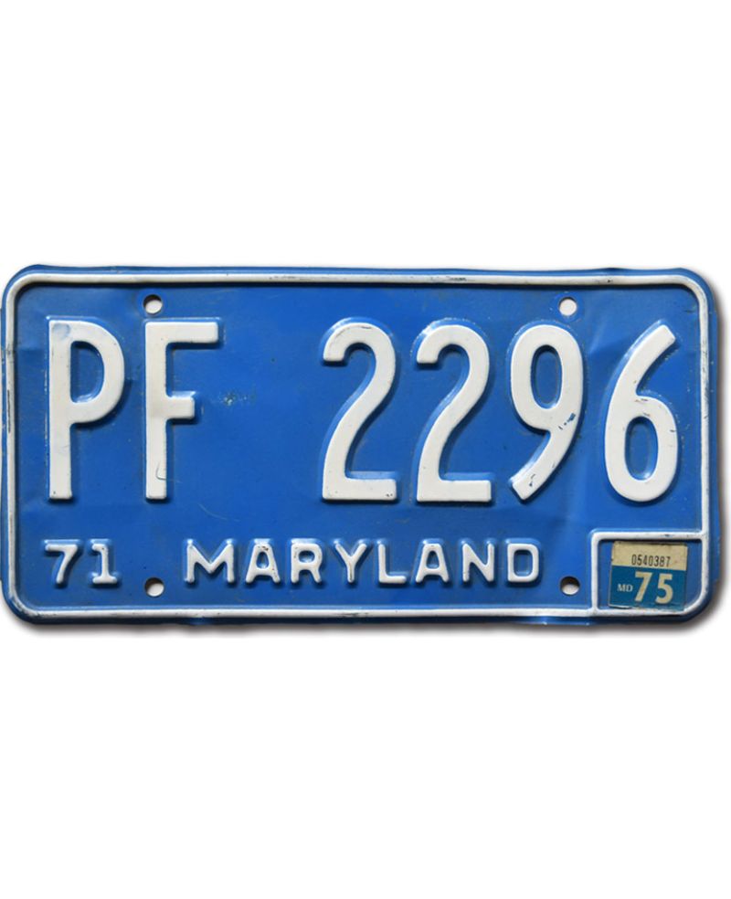 Americká SPZ Maryland 1971 Blue PF 2296
