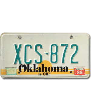 Tablica rejestracyjna USA Oklahoma is OK XCS-872