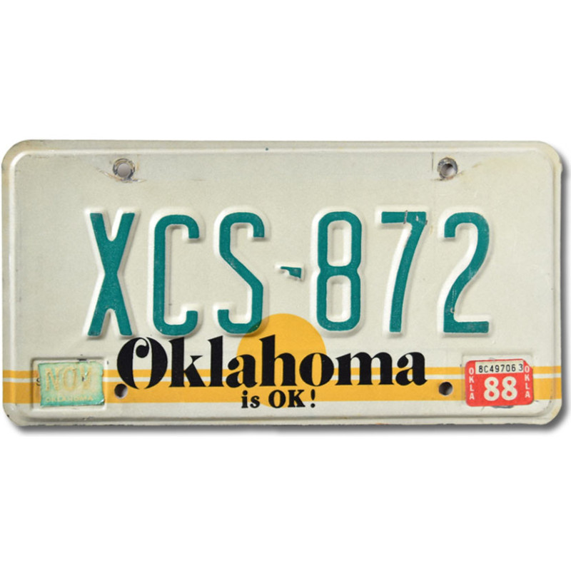 Tablica rejestracyjna USA Oklahoma is OK XCS-872