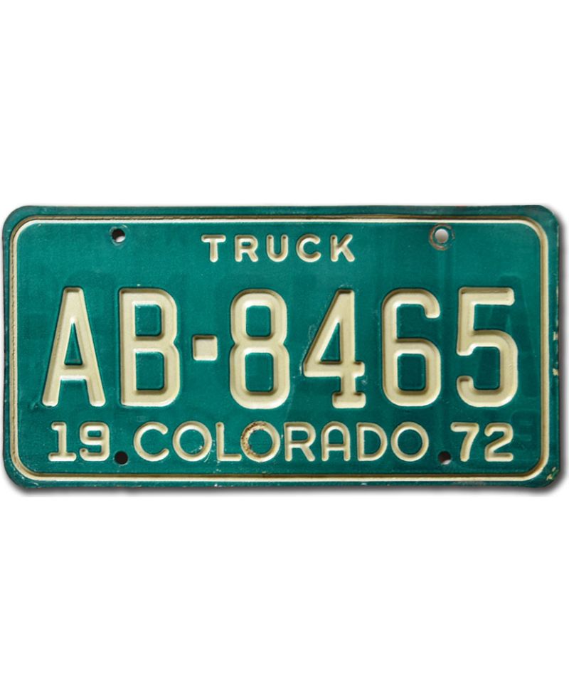 Tablica rejestracyjna USA Colorado 1972 Truck AB-8465