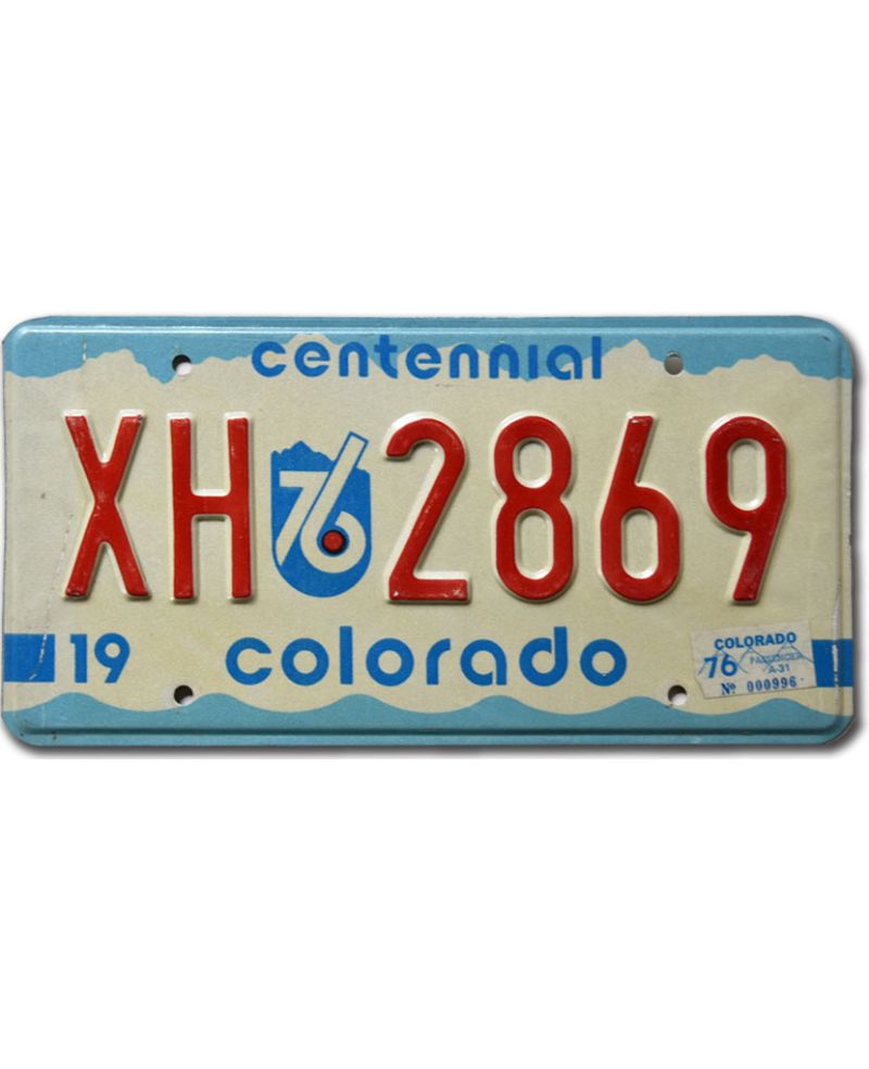 Tablica rejestracyjna USA Colorado 1976 Centennial XH 2869