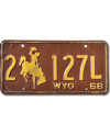 Tablica rejestracyjna USA Wyoming Bronco 1968 Brown 2-127L