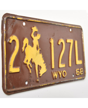 Tablica rejestracyjna USA Wyoming Bronco 1968 Brown 2-127L