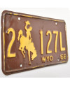 Tablica rejestracyjna USA Wyoming Bronco 1968 Brown 2-127L
