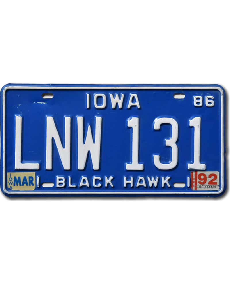 Tablica rejestracyjna USA Iowa 1986 Blue LNW 131