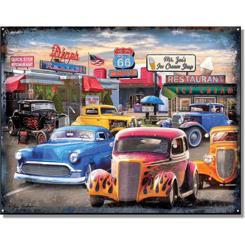 Tablica metalowa Route 66 Springbok 40 cm x 32 cm
