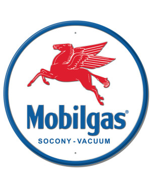 Plechová cedule Mobilgas Pegasus round 30 cm