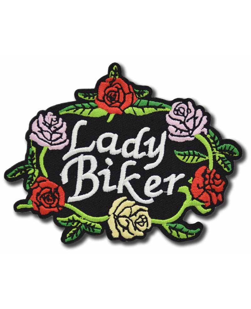 Moto nášivka Lady Biker Roses 10 cm x 7 cm