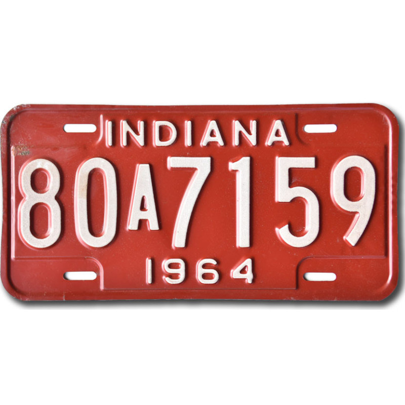 Tablica rejestracyjna USA Indiana 1964 Red 80A7159