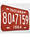 Tablica rejestracyjna USA Indiana 1964 Red 80A7159