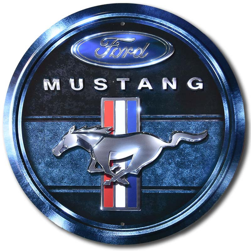 Tablica metalowa Ford Mustang Blue 30 cm