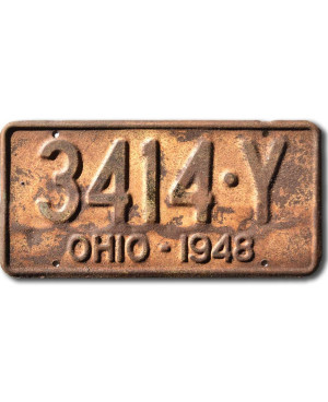 Tablica rejestracyjna USA Ohio 1948 Yellow 3114-Y