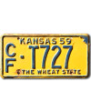 Tablica rejestracyjna USA Kansas 1959 Wheat State CF-T727