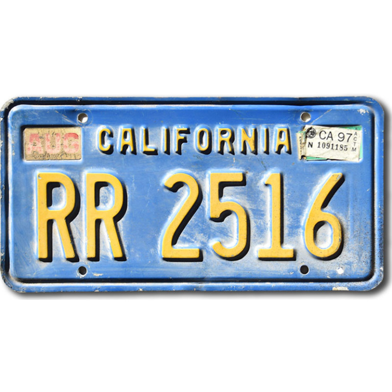 Tablica rejestracyjna USA California 1997 Blue RR 2516