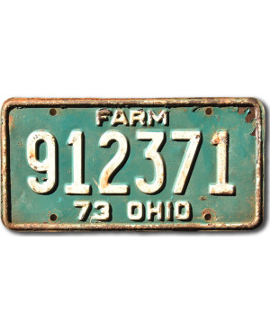 Tablica rejestracyjna USA Ohio 1973 Green Farm 912371