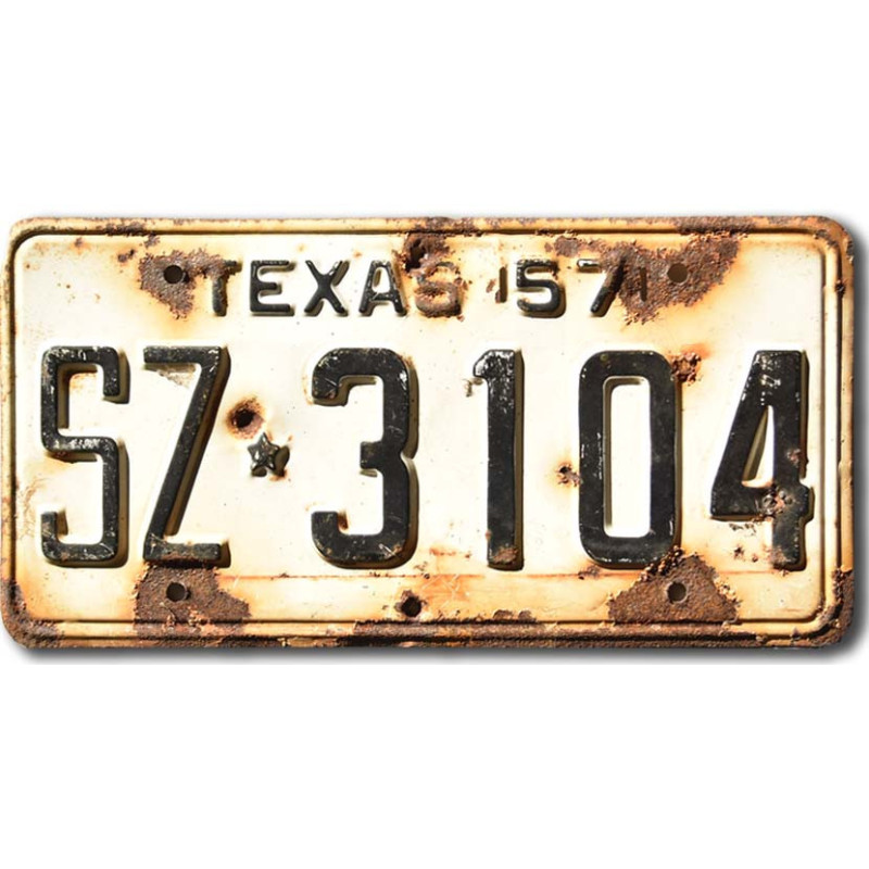 Tablica rejestracyjna USA Texas 1957 White SZ-3104