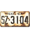 Tablica rejestracyjna USA Texas 1957 White SZ-3104