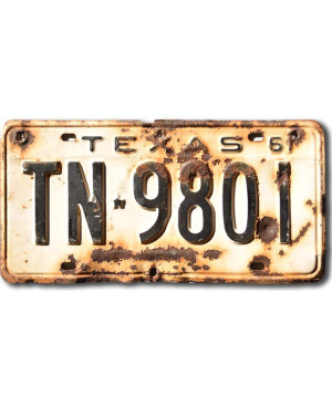 Tablica rejestracyjna USA Texas 1961 White TN-9801