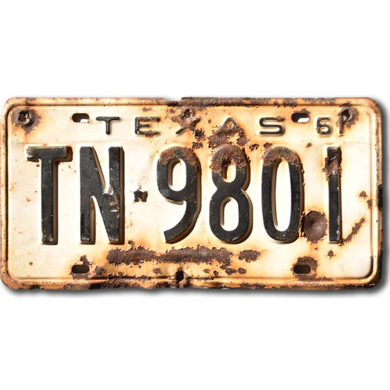 Tablica rejestracyjna USA Texas 1961 White TN-9801