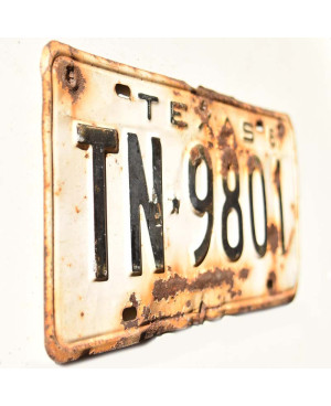 Tablica rejestracyjna USA Texas 1961 White TN-9801
