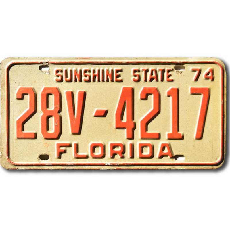 Tablica rejestracyjna USA Florida 1974 Sunshine State 28V-4217