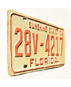 Tablica rejestracyjna USA Florida 1974 Sunshine State 28V-4217