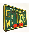 Tablica rejestracyjna USA Kansas 1973 Green Truck EW 1036
