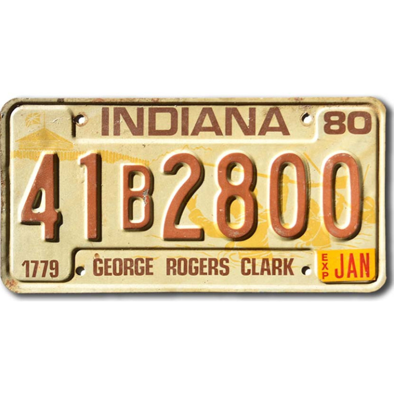 Tablica rejestracyjna USA Indiana 1980 George Rogers Clark 41B2800