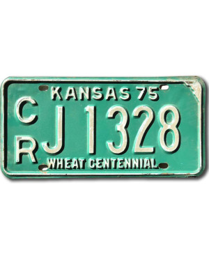 Tablica rejestracyjna Kansas 1975 Green CRJ 1328