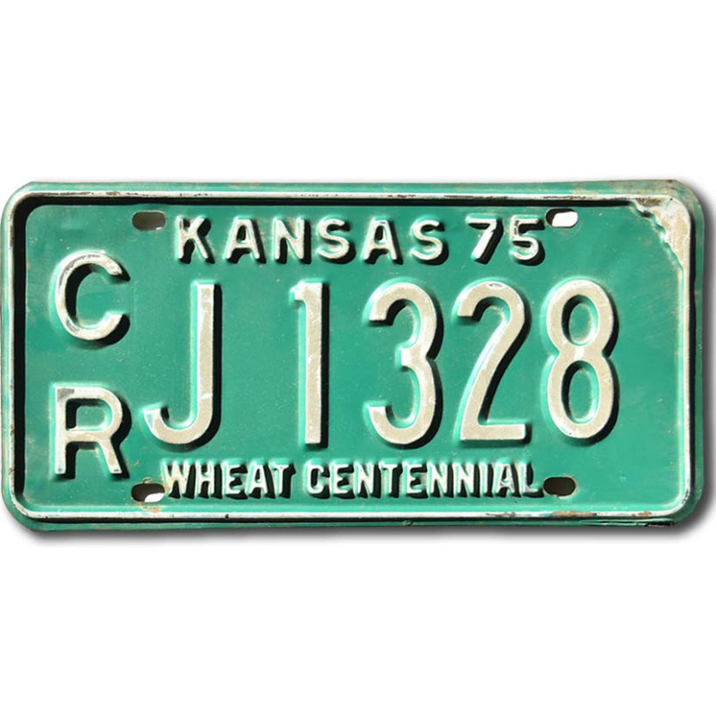 Tablica rejestracyjna Kansas 1975 Green CRJ 1328