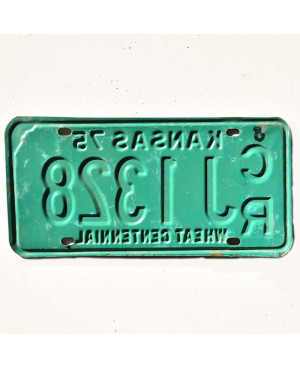 Tablica rejestracyjna Kansas 1975 Green CRJ 1328