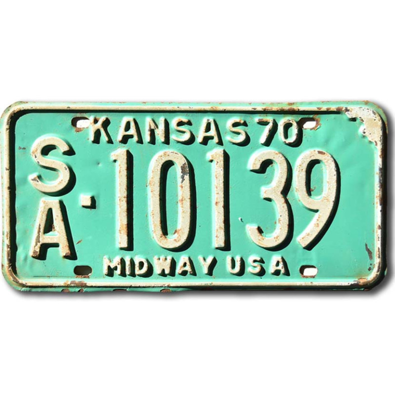 Tablica rejestracyjna USA Kansas 1970 Midway Green SA-10139