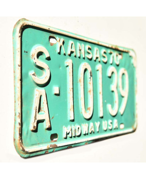 Tablica rejestracyjna USA Kansas 1970 Midway Green SA-10139